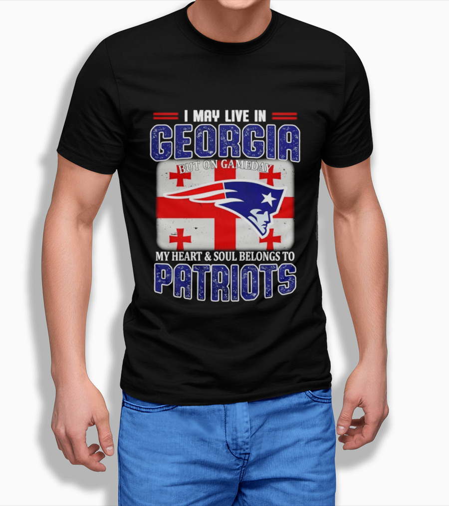New England Patriots My Heart And Soul Belongs To Patriots In Georgia On Gameday T-Shirt