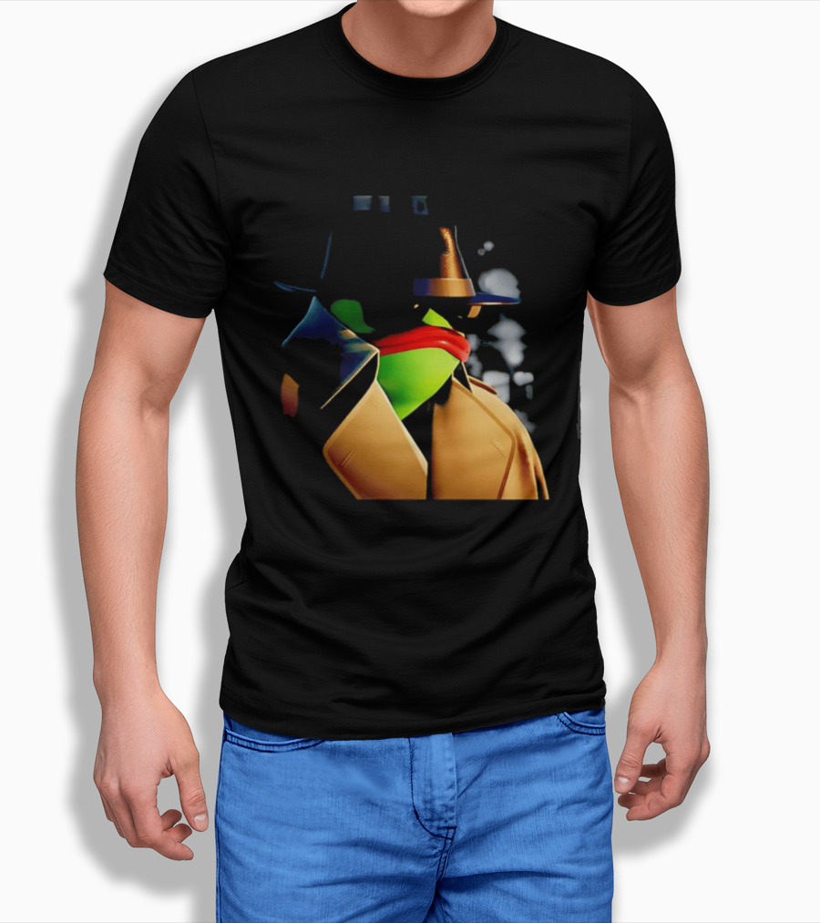 Pepe The Frog Detective Trench Coat Cigarette Doodles T-Shirt