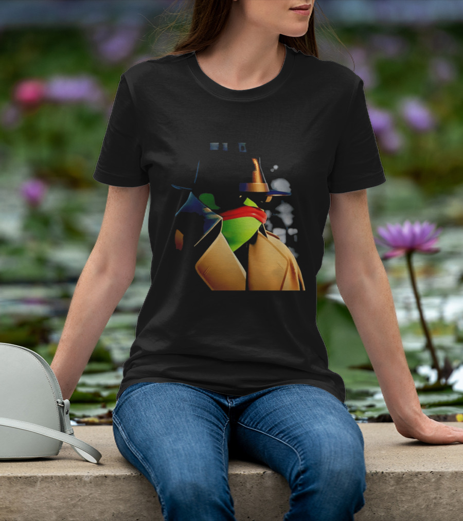 Pepe The Frog Detective Trench Coat Cigarette Doodles T-Shirt