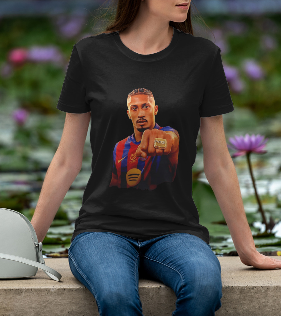 Raphinha Barcelona Brazil Player Ring La Liga Collage T-Shirt
