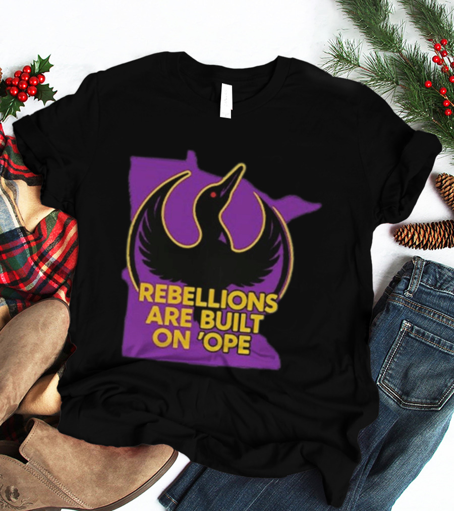 Rebellions Are Built On 'Ope Minnesota Purple Map Black Bird T-Shirt