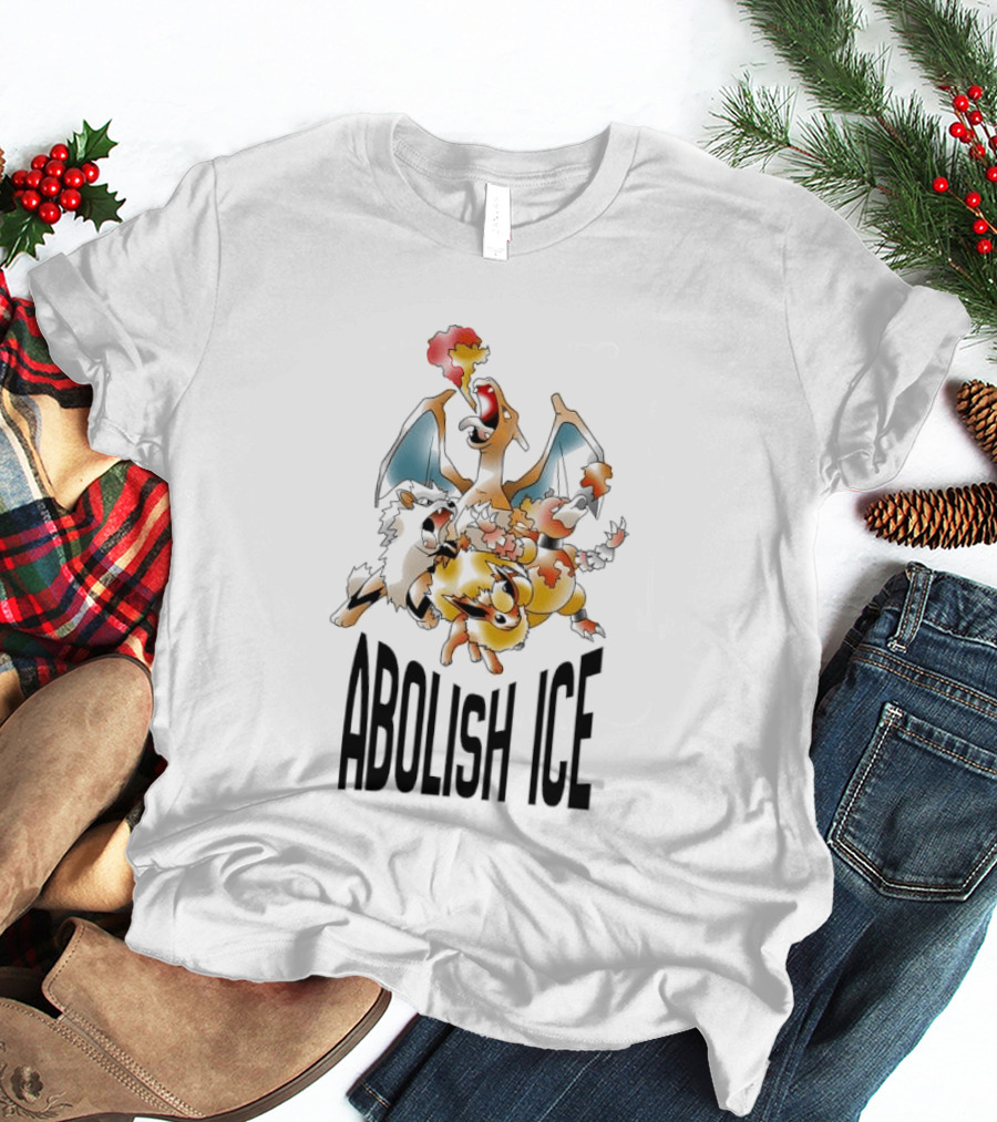 Abolish ICE Pokémon Characters Charizard Blastoise Pikachu Protest T-Shirt