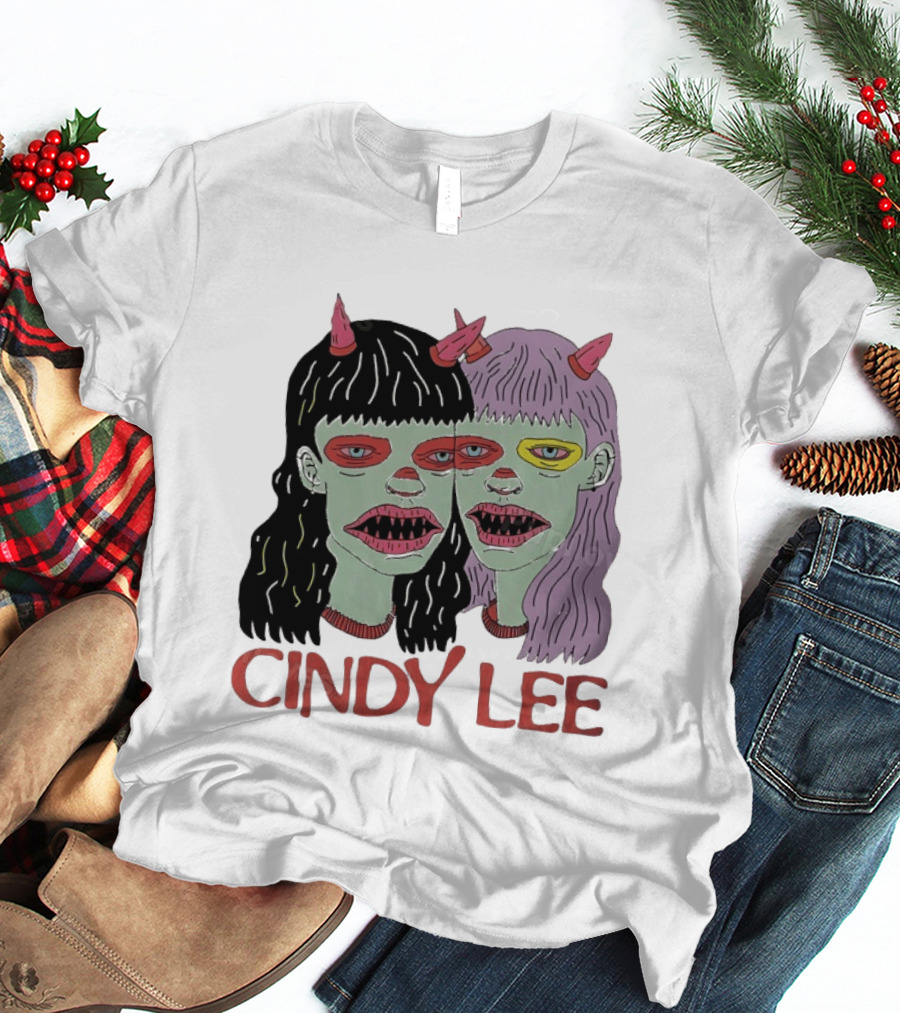 Cindy Lee Two Face Horned Creature Horror T-Shirt