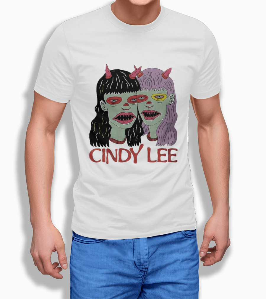 Cindy Lee Two Face Horned Creature Horror T-Shirt