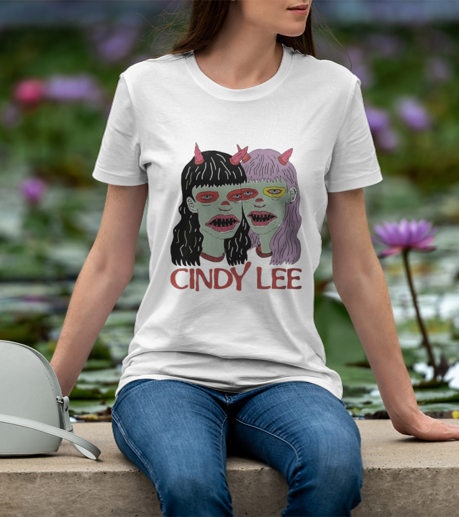 Cindy Lee Two Face Horned Creature Horror T-Shirt