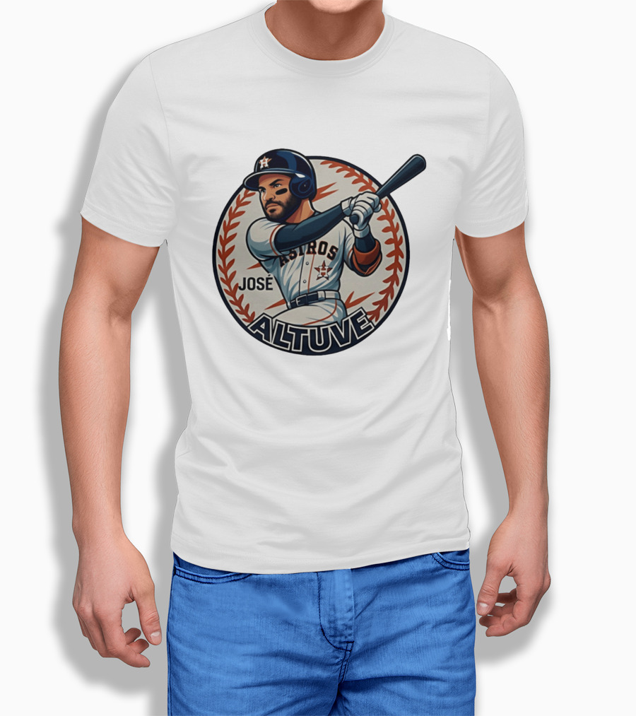 Houston Astros José Altuve Baseball Caricature T-Shirt
