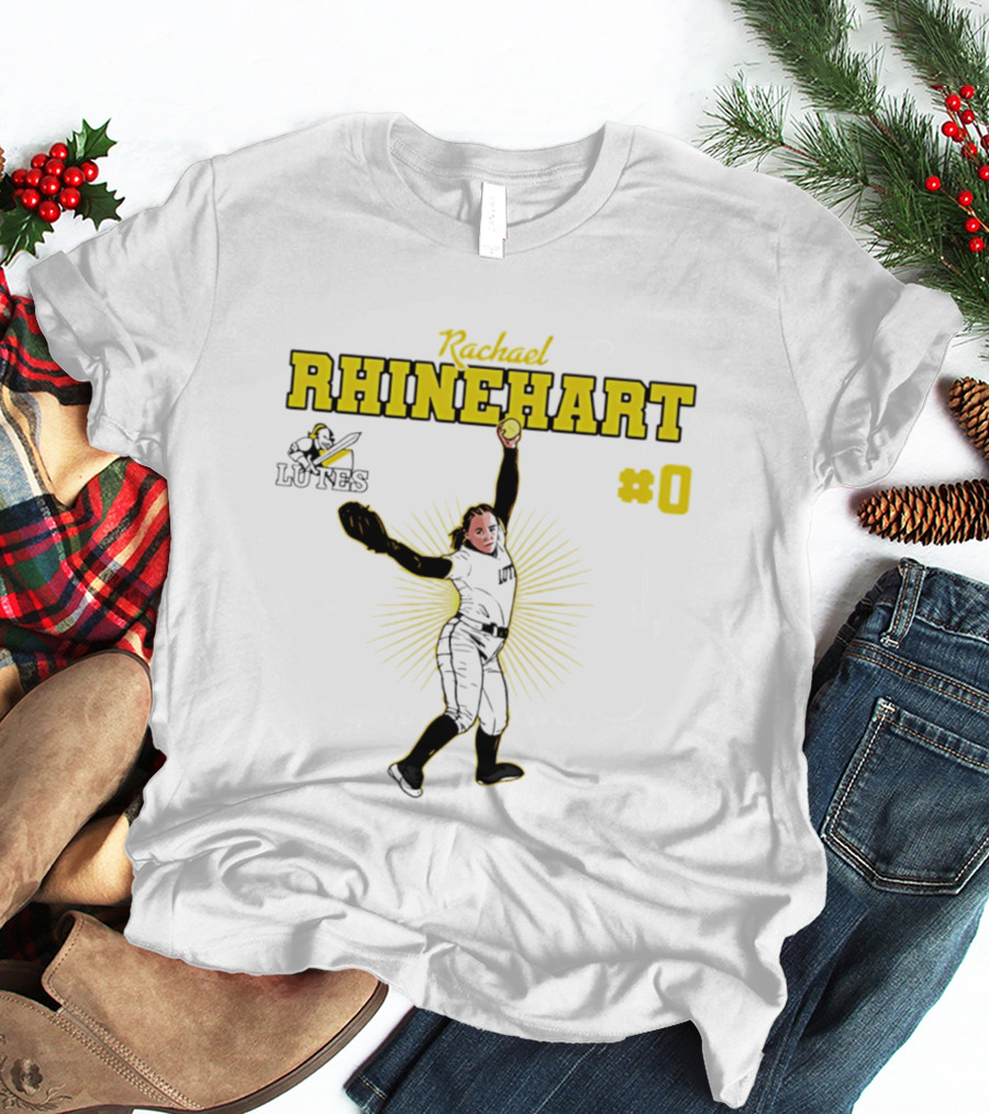 Rachael Rhinehart PLU Lutes Softball #0 Caricature T-Shirt