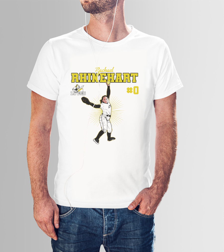 Rachael Rhinehart PLU Lutes Softball #0 Caricature T-Shirt