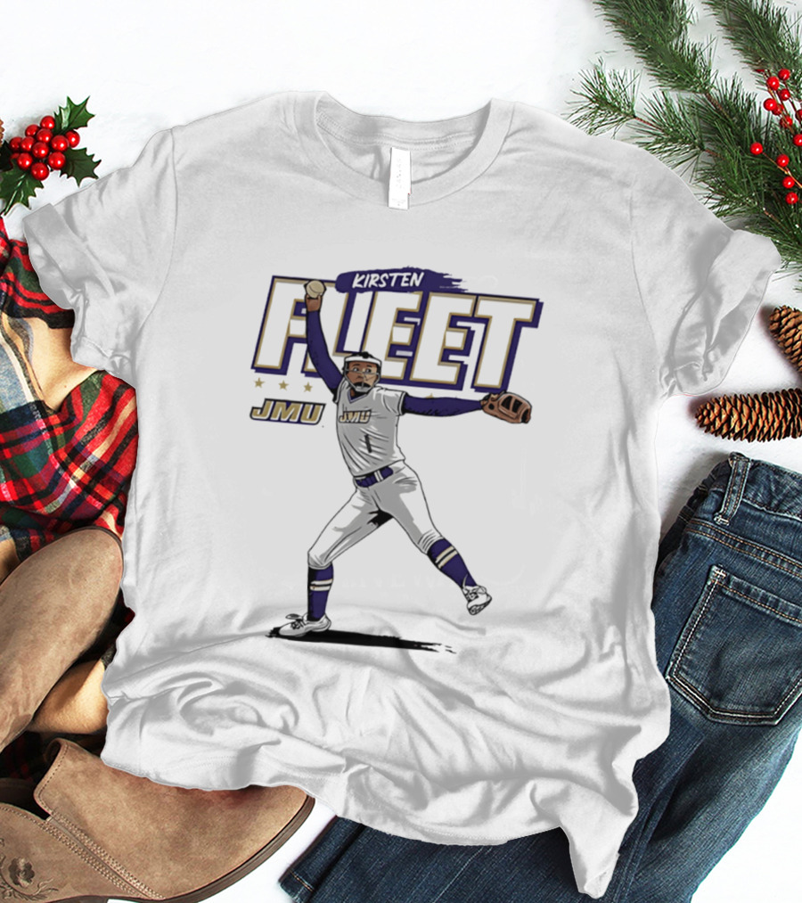 Kirsten Fleet JMU Softball NCAA Player Caricature T-Shirt