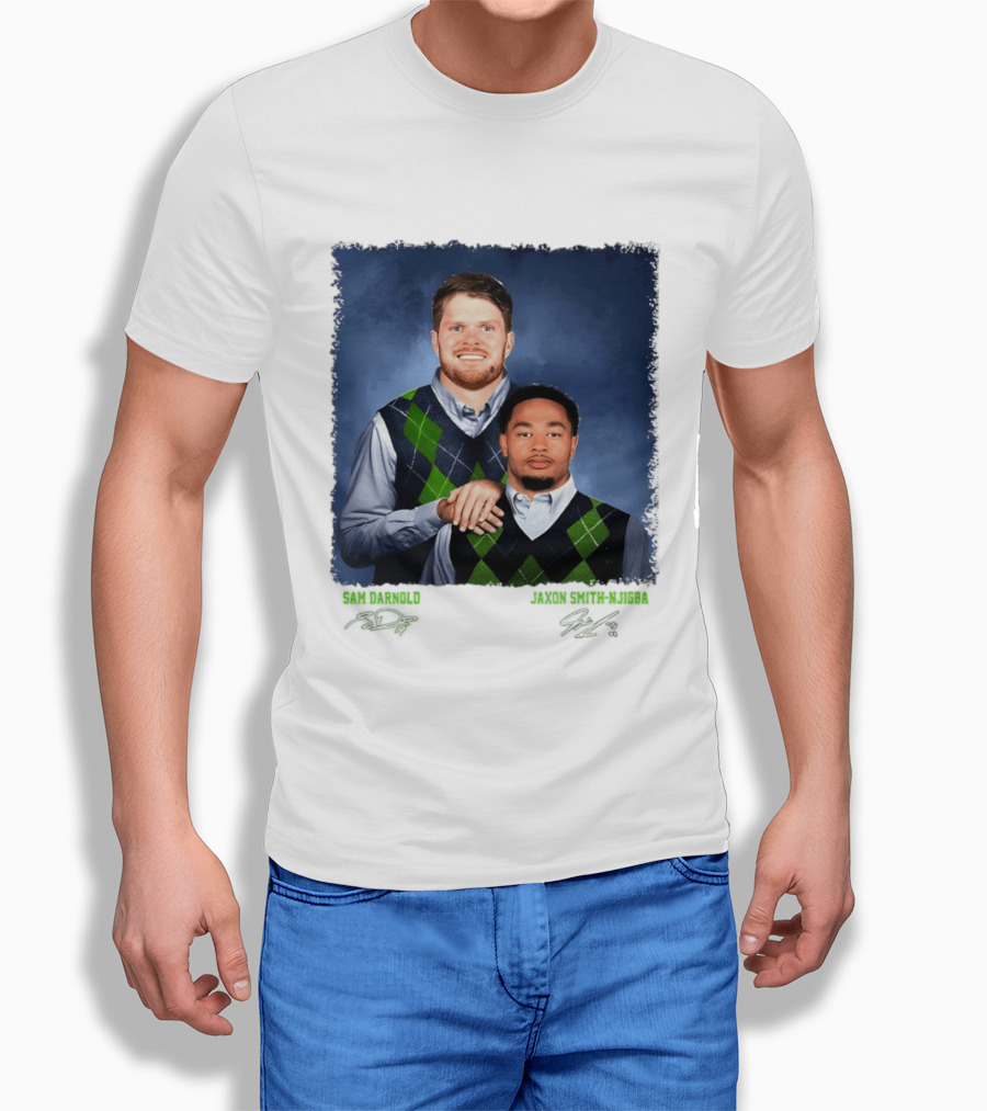 Sam Darnold Jaxon Smith Njigba Seattle Seahawks Step Brothers Football T-Shirt