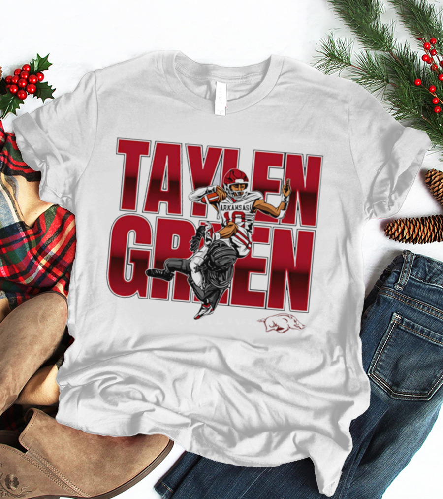 Taylen Green Arkansas Football NCAA Razorbacks Caricature T-Shirt