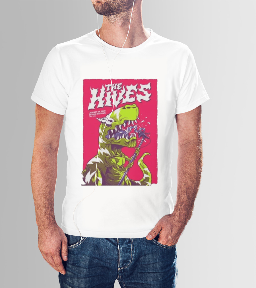 The Hives Live In Lima Peru January 25 2026 Estadio Nacional Dinosaur T-Shirt