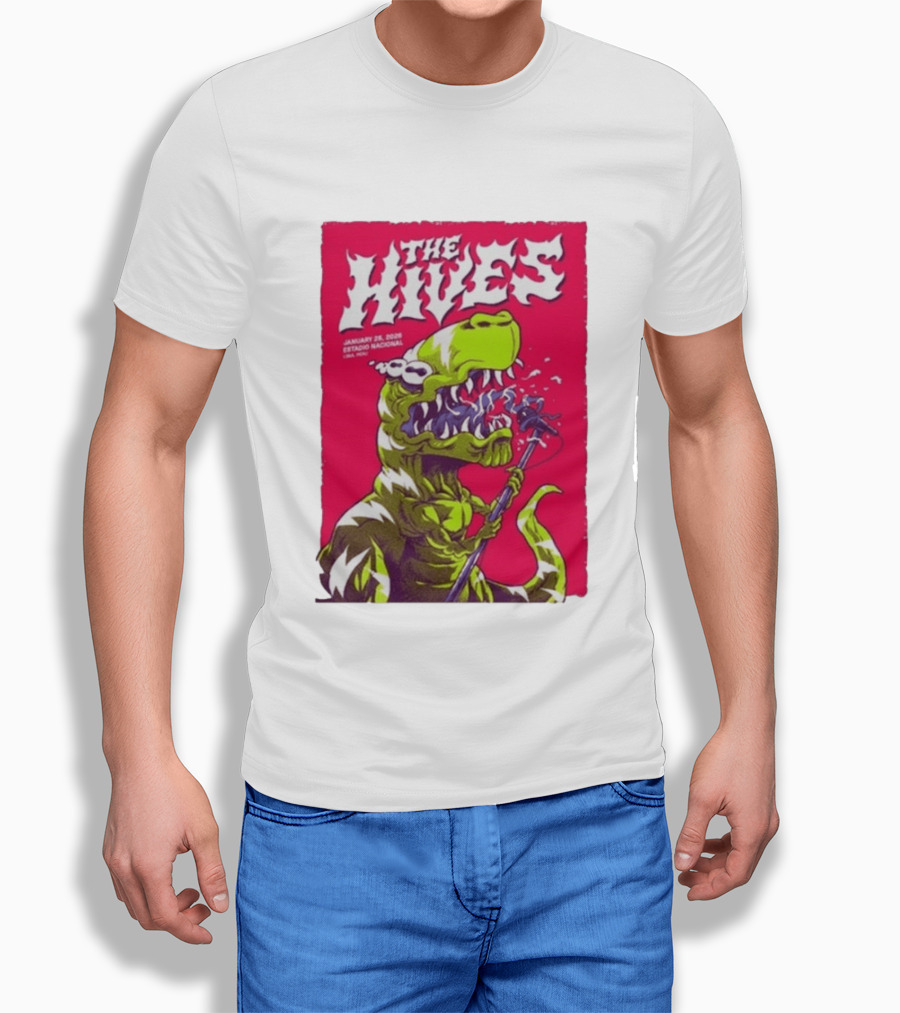 The Hives Live In Lima Peru January 25 2026 Estadio Nacional Dinosaur T-Shirt