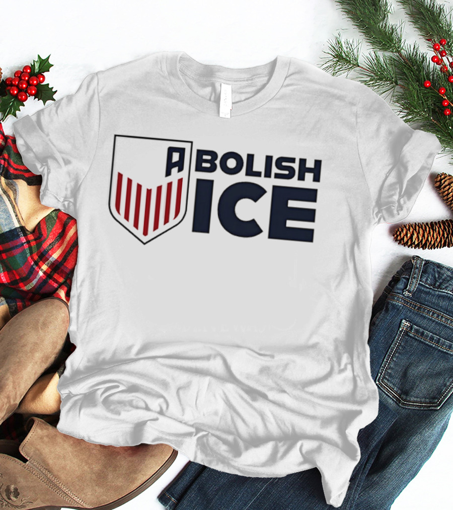 Abolish Ice Shield Red Stripes T-Shirt