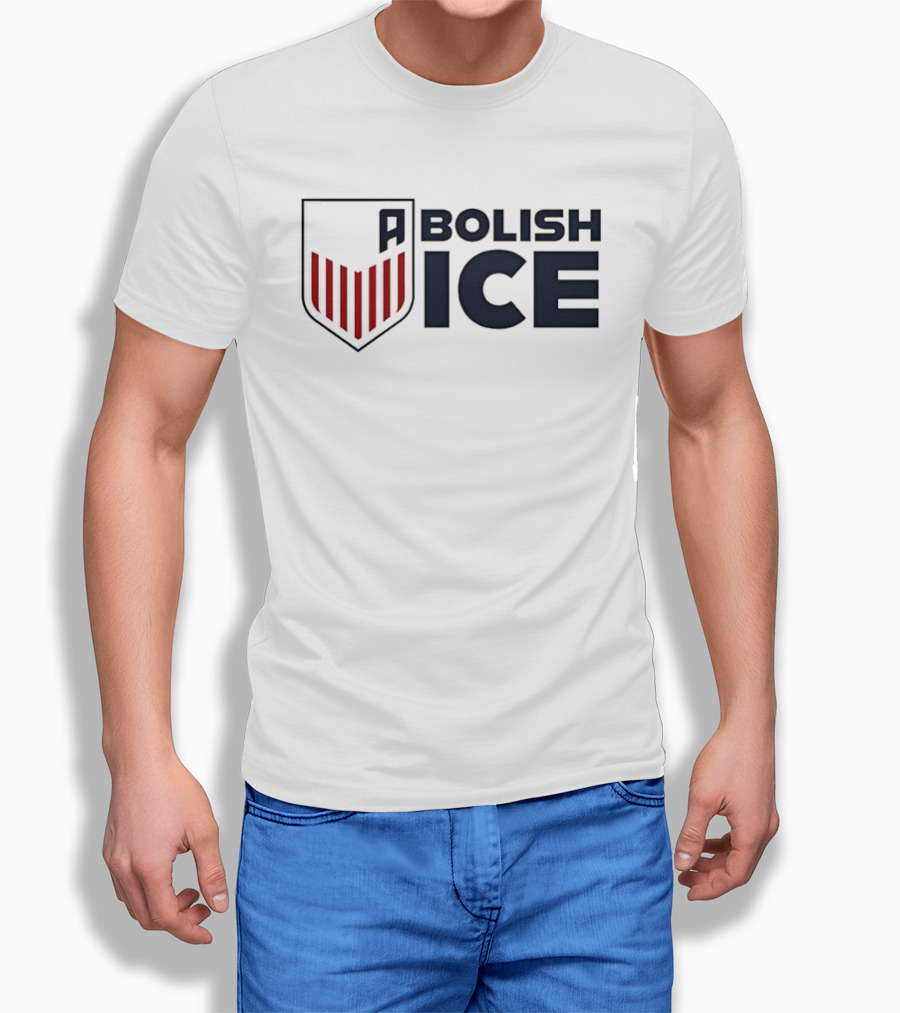 Abolish Ice Shield Red Stripes T-Shirt