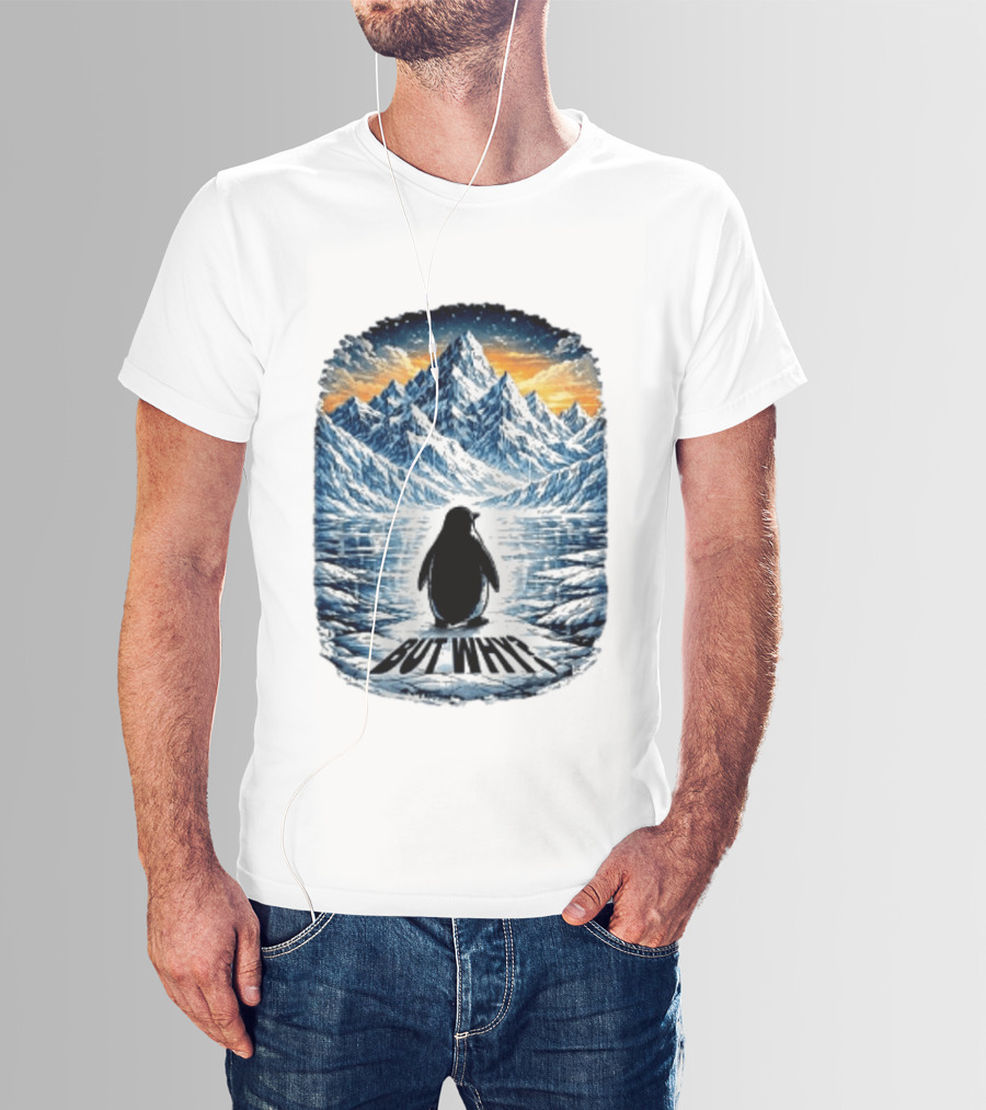 Viral Nihilist Penguin But Why Mountain Reflection T-Shirt