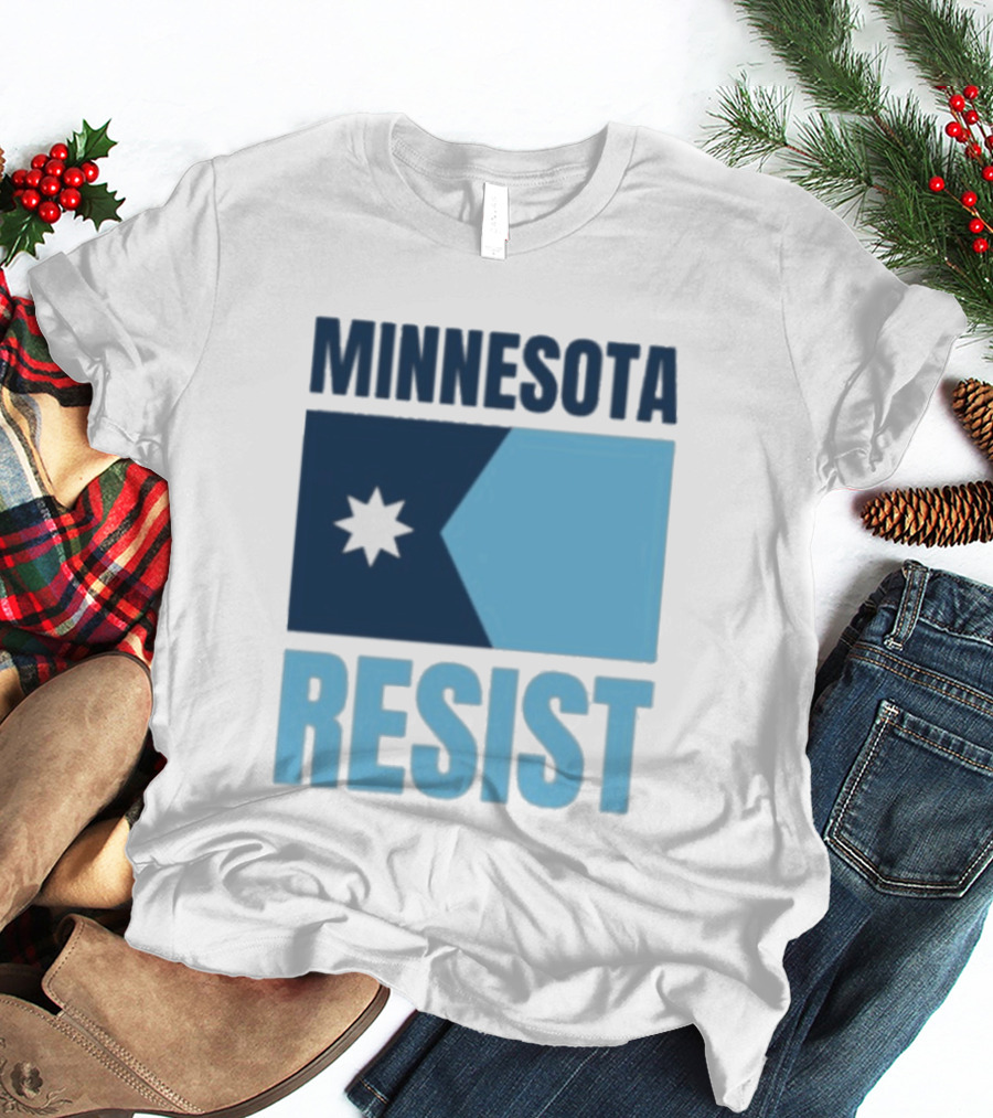 MINNESOTA RESIST Star Flag Blue Rectangle T-Shirt
