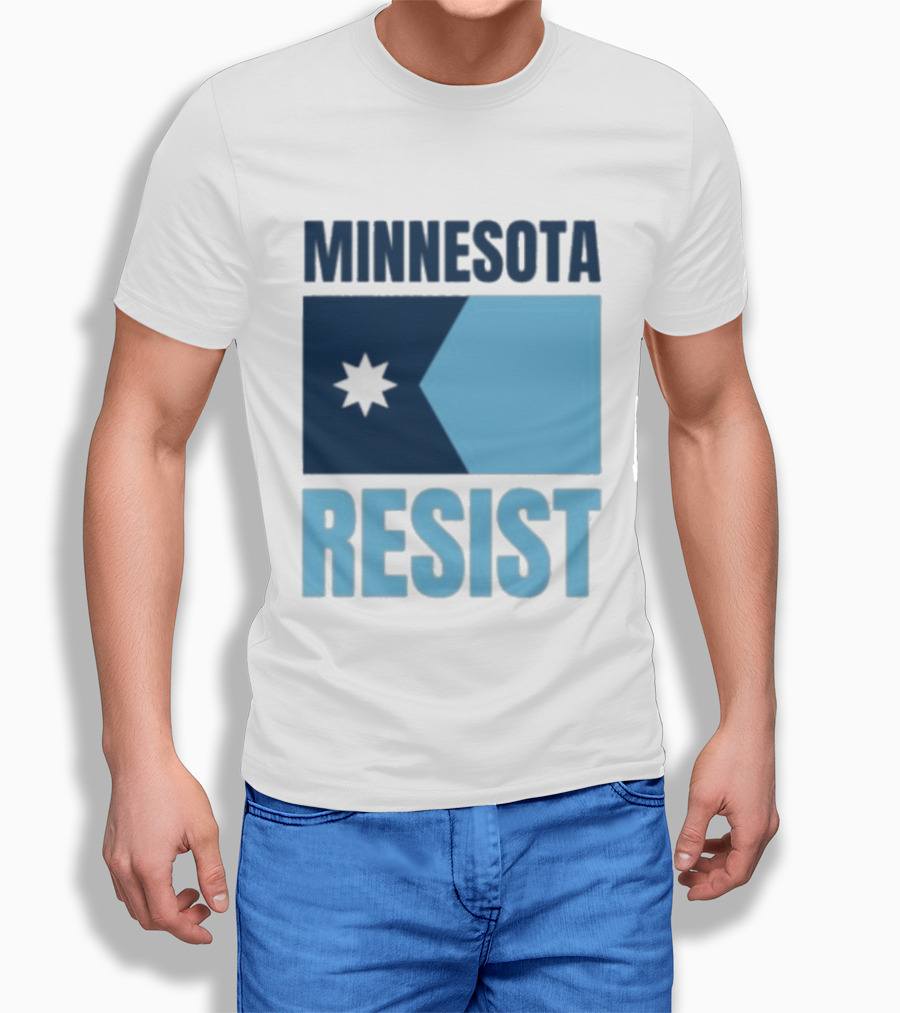 MINNESOTA RESIST Star Flag Blue Rectangle T-Shirt