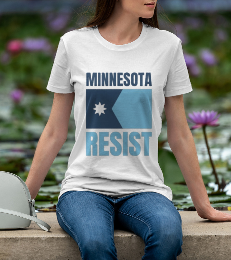 MINNESOTA RESIST Star Flag Blue Rectangle T-Shirt