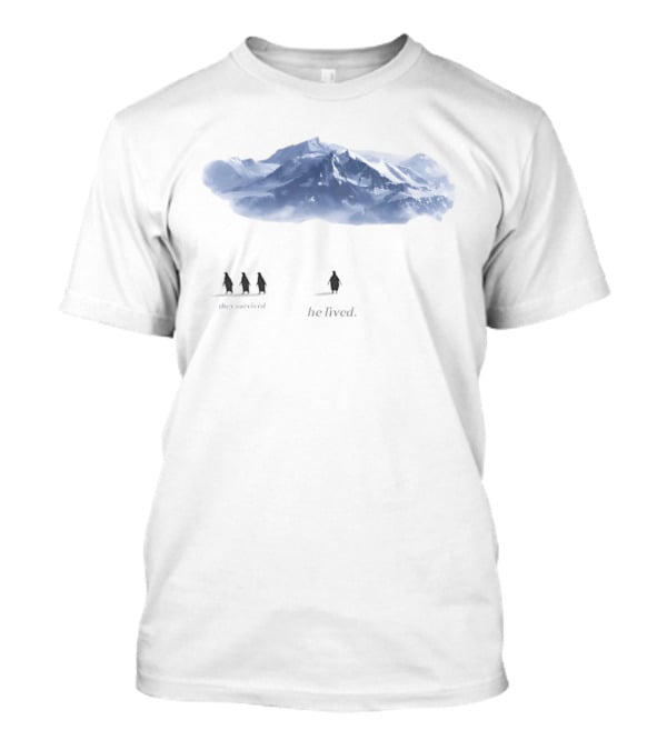 Penguin They Survived He Lived Mountain Scene T-Shirt