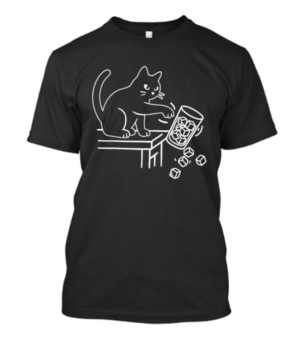Abolish ICE Black Cat Knocking Over Glass Ice Cube Meme T-Shirt