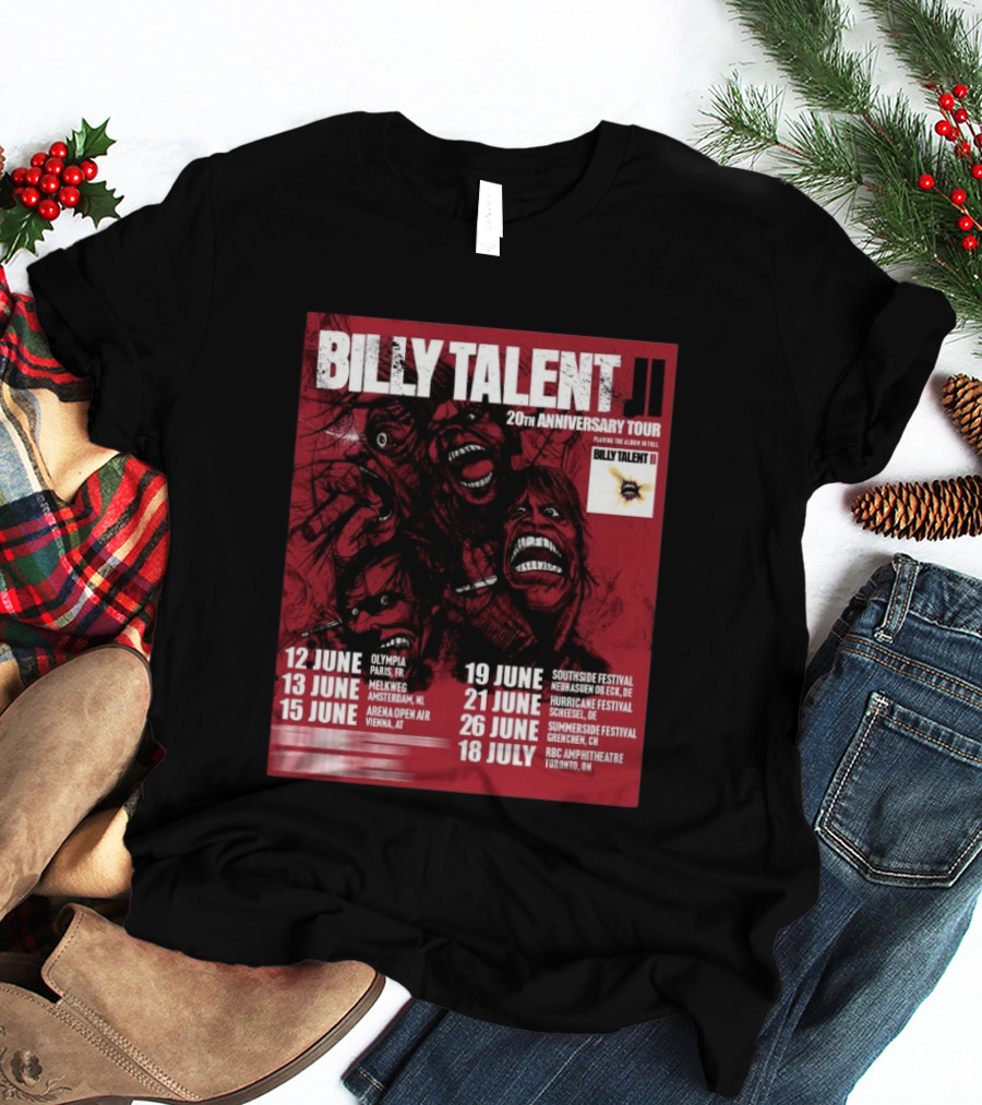 Billy Talent 20th Anniversary Tour Dates Europe Canada 2023 T-Shirt