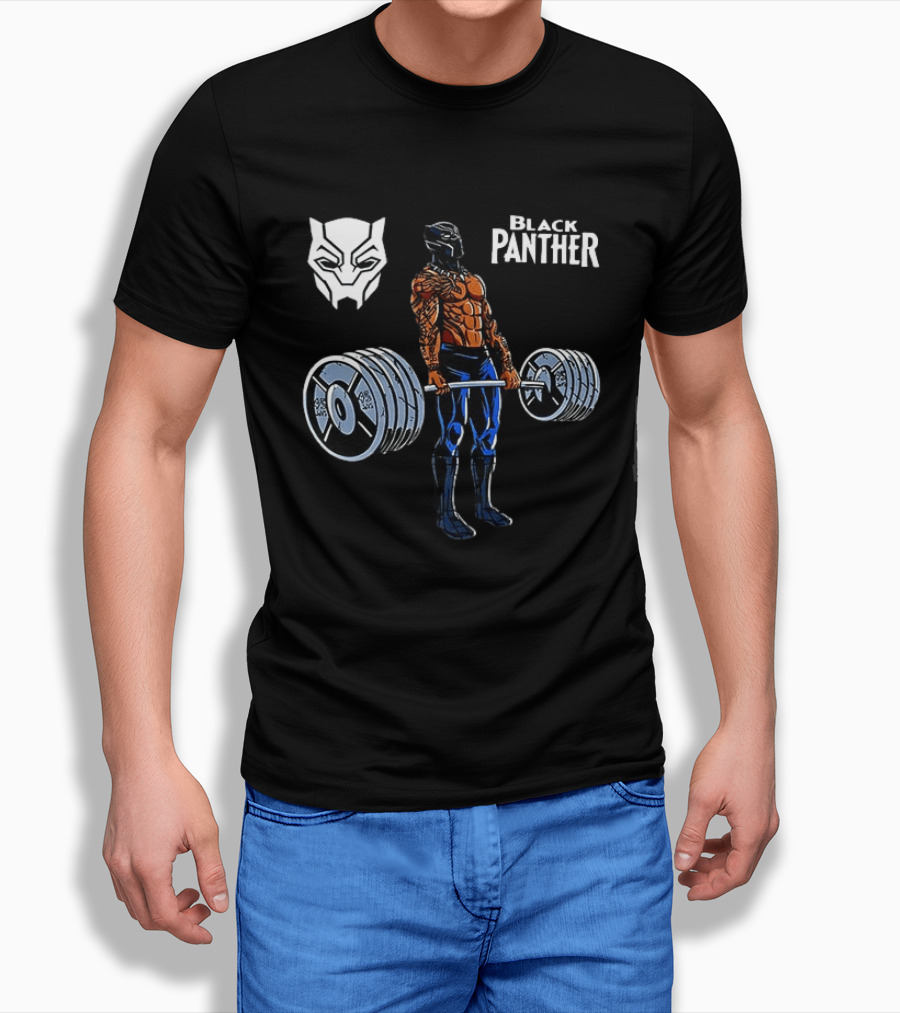 Black Panther Weightlifting Gym Workout Fitness Training T-Shirt