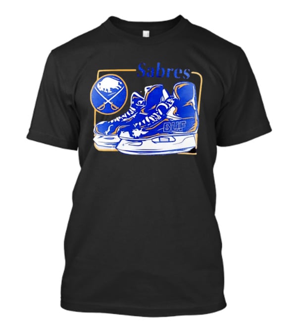 Sabres BUF Skates With Buffalo And Crossed Sabers T-Shirt