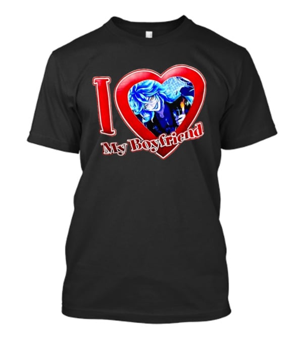 I Love My Boyfriend Anime Character In Heart T-Shirt