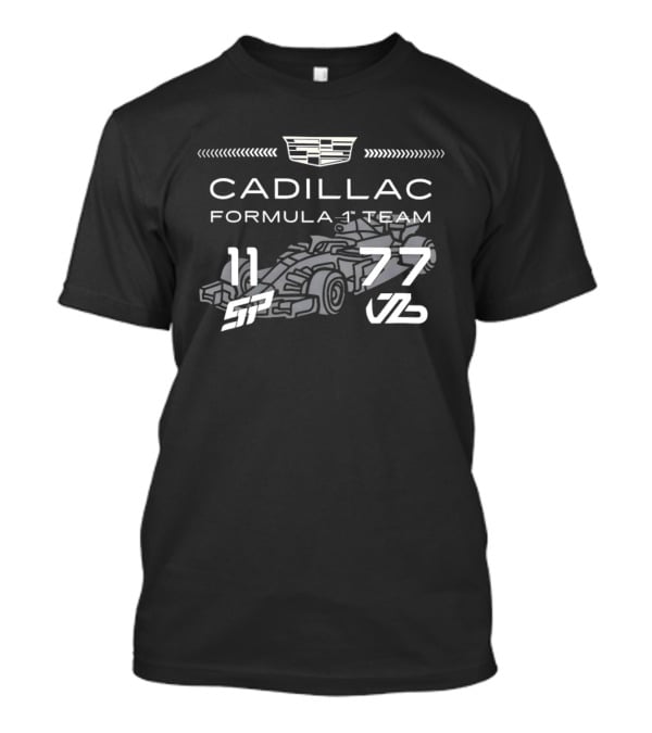 Cadillac Formula 1 Team Racing Car Numbers 11 77 T-Shirt