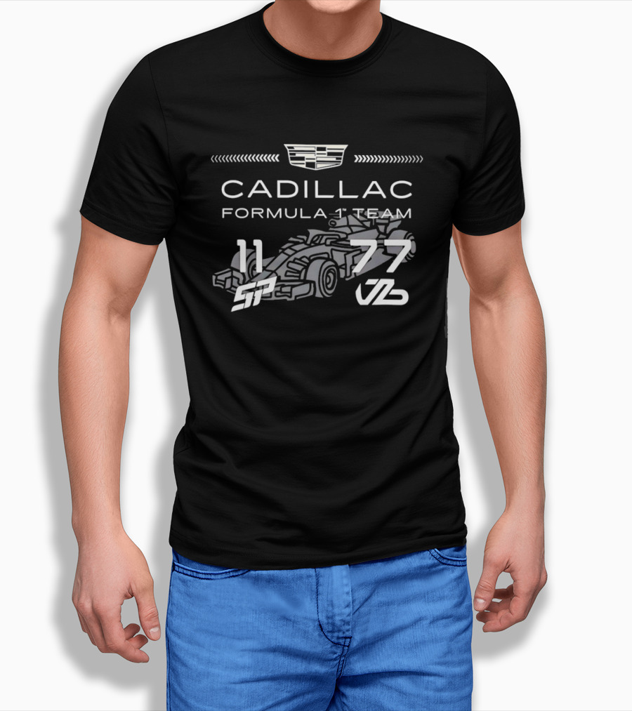 Cadillac Formula 1 Team Racing Car Numbers 11 77 T-Shirt