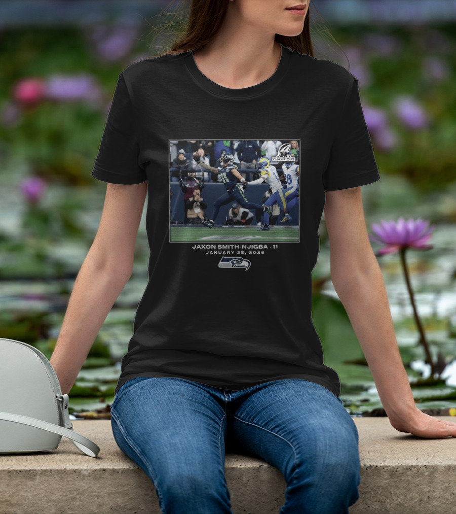 Seattle Seahawks Jaxon Smith Njigba 11 NFC Champions 2023 T-Shirt