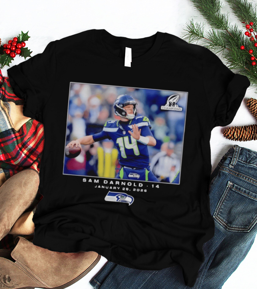 Sam Darnold 14 Seattle Seahawks January 26 2020 NFL Champions T-Shirt