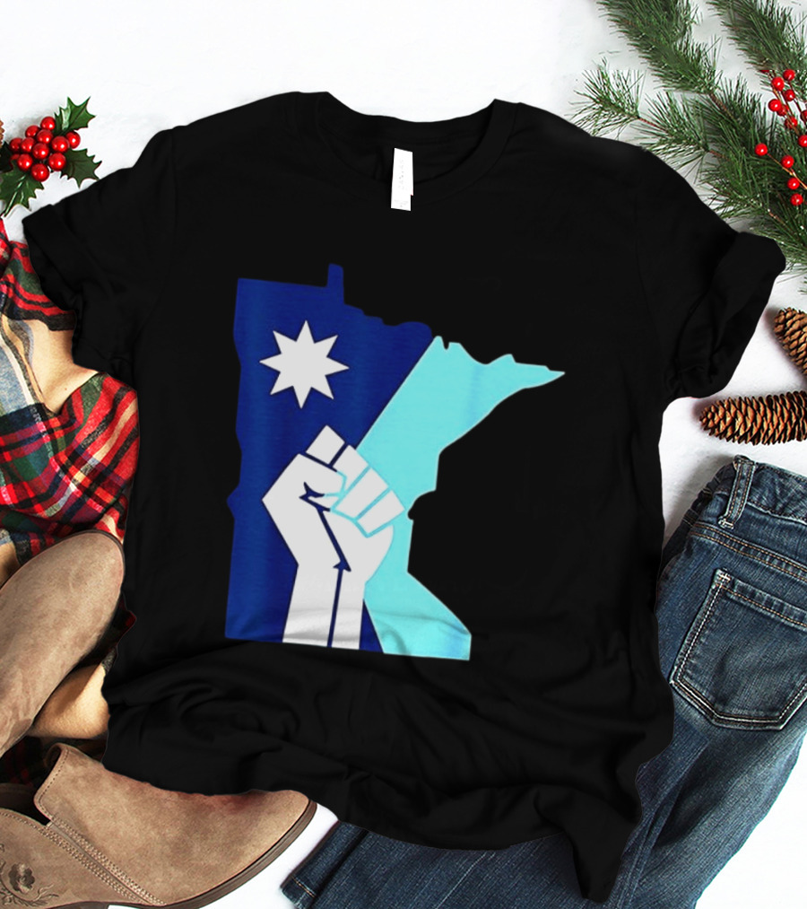 Protest Fists Resist Minnesota Map Star T-Shirt
