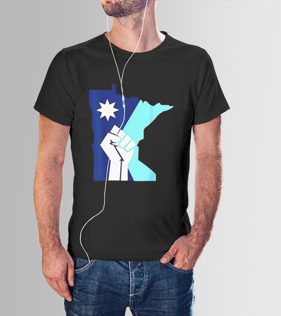 Protest Fists Resist Minnesota Map Star T-Shirt