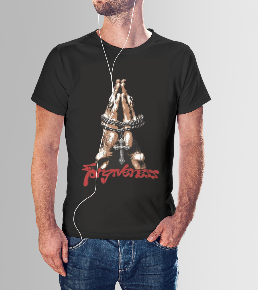 Forgiveness Praying Hands Crucifix Necklace T-Shirt