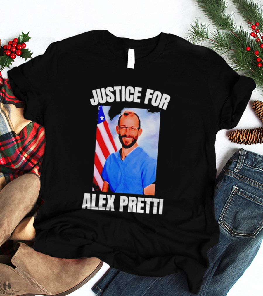 Justice For Alex Pretti American Flag T-Shirt