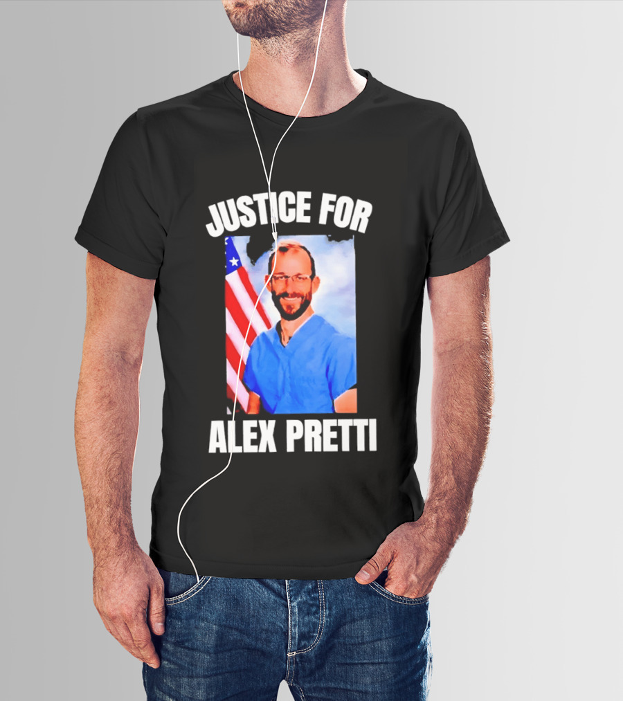 Justice For Alex Pretti American Flag T-Shirt