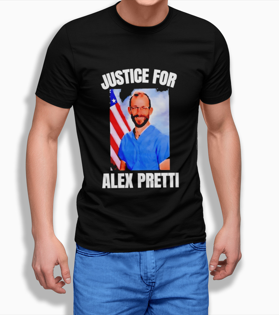 Justice For Alex Pretti American Flag T-Shirt