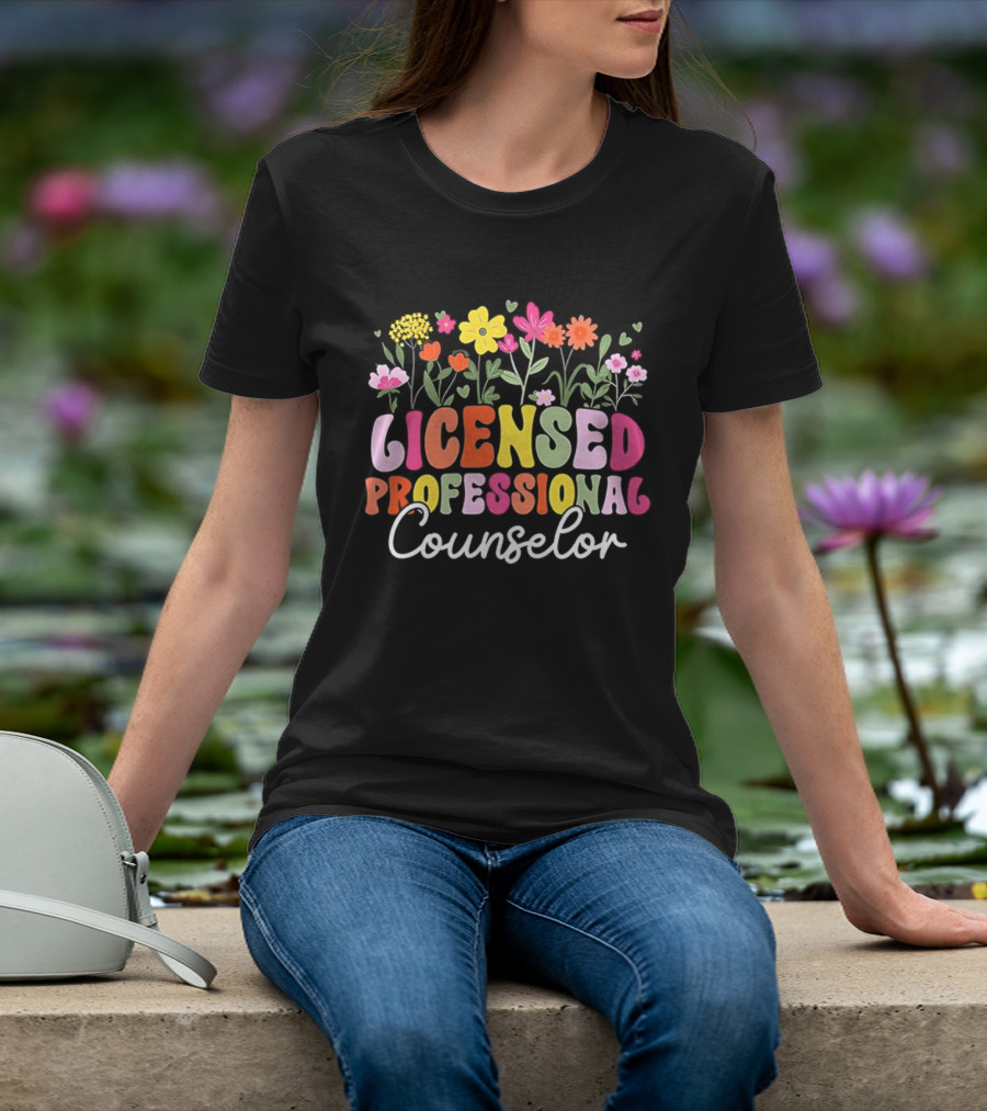 Licensed Professional Counselor Colorful Floral T-Shirt