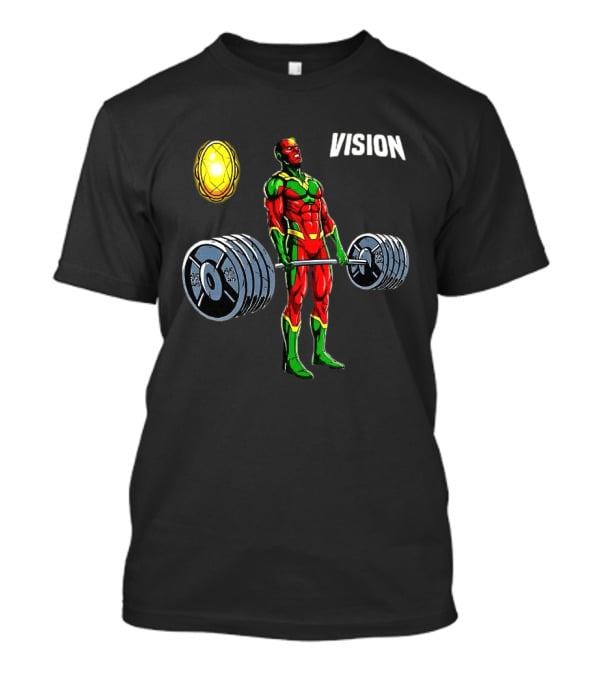 Vision Superhero Lifting Weights Gym Motivation T-Shirt