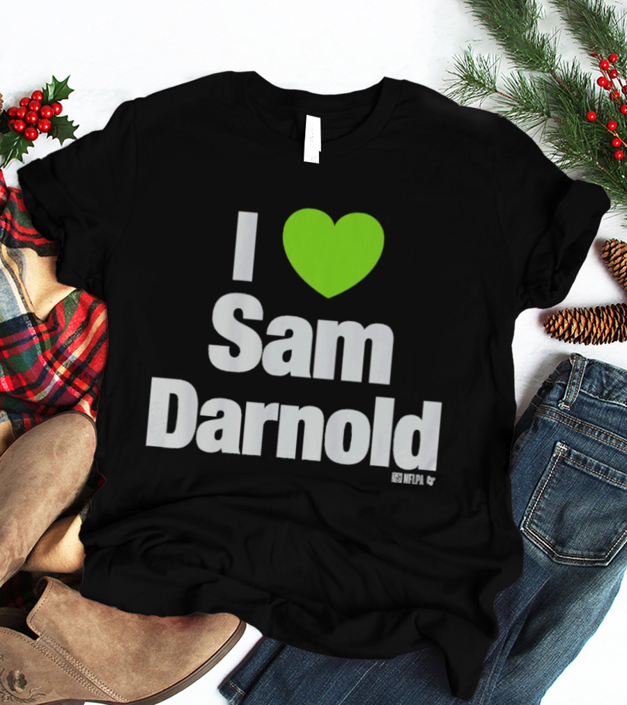 I Heart Sam Darnold Green Heart T-Shirt