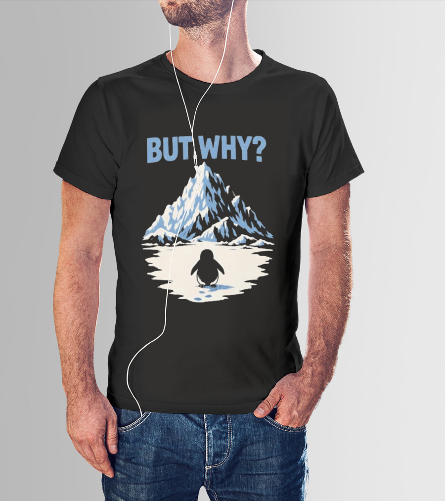 Why Penguin Snow Mountain Reflection T-Shirt