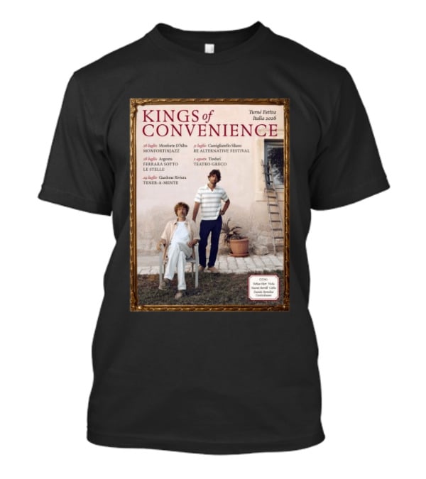 Kings Of Convenience Turne Estiva Italia 2026 Monfortinjazz Ferrara Tener A Mente Teatro Greco Festival T-Shirt