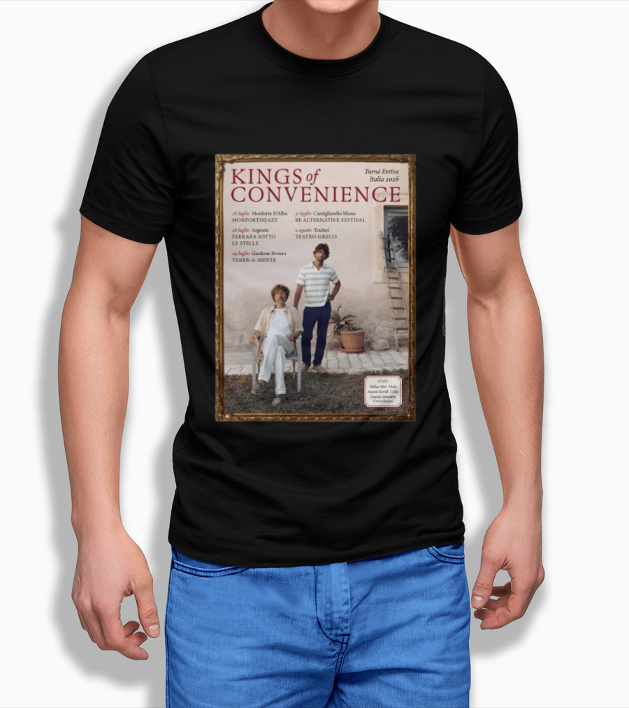 Kings Of Convenience Turne Estiva Italia 2026 Monfortinjazz Ferrara Tener A Mente Teatro Greco Festival T-Shirt