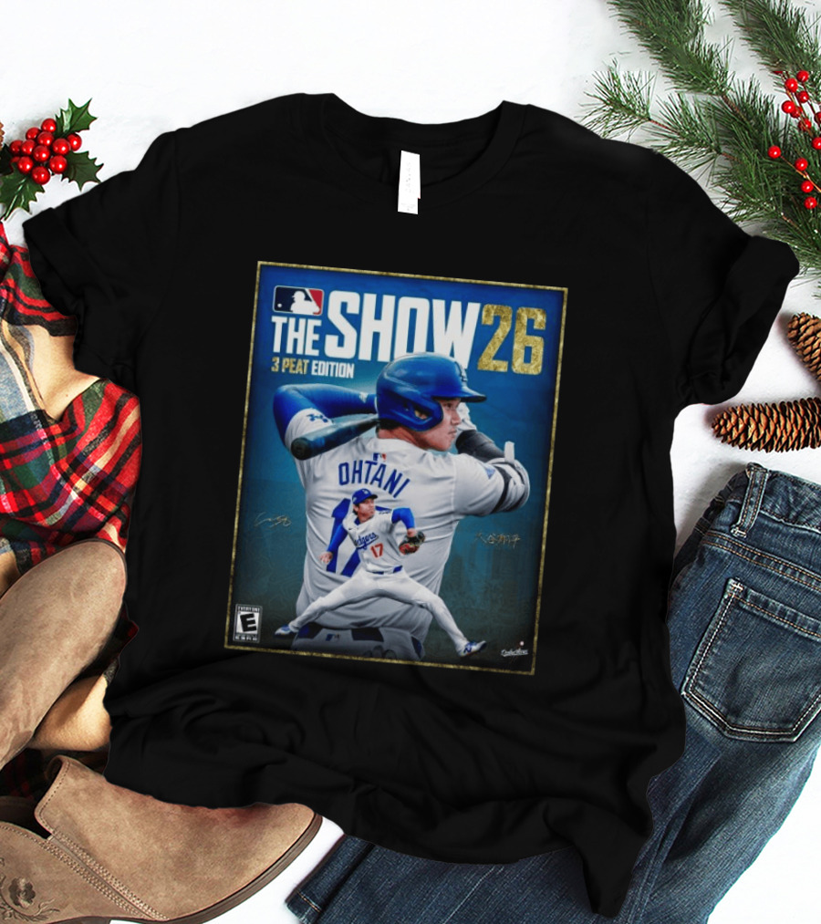 Shohei Ohtani Los Angeles Dodgers MLB The Show 26 3 Peat Edition Baseball 2026 Game T-Shirt