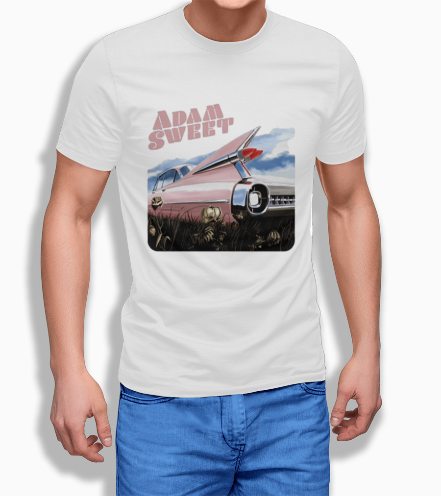 Adam Sweet Pink Cadillac Flowers Nostalgia T-Shirt