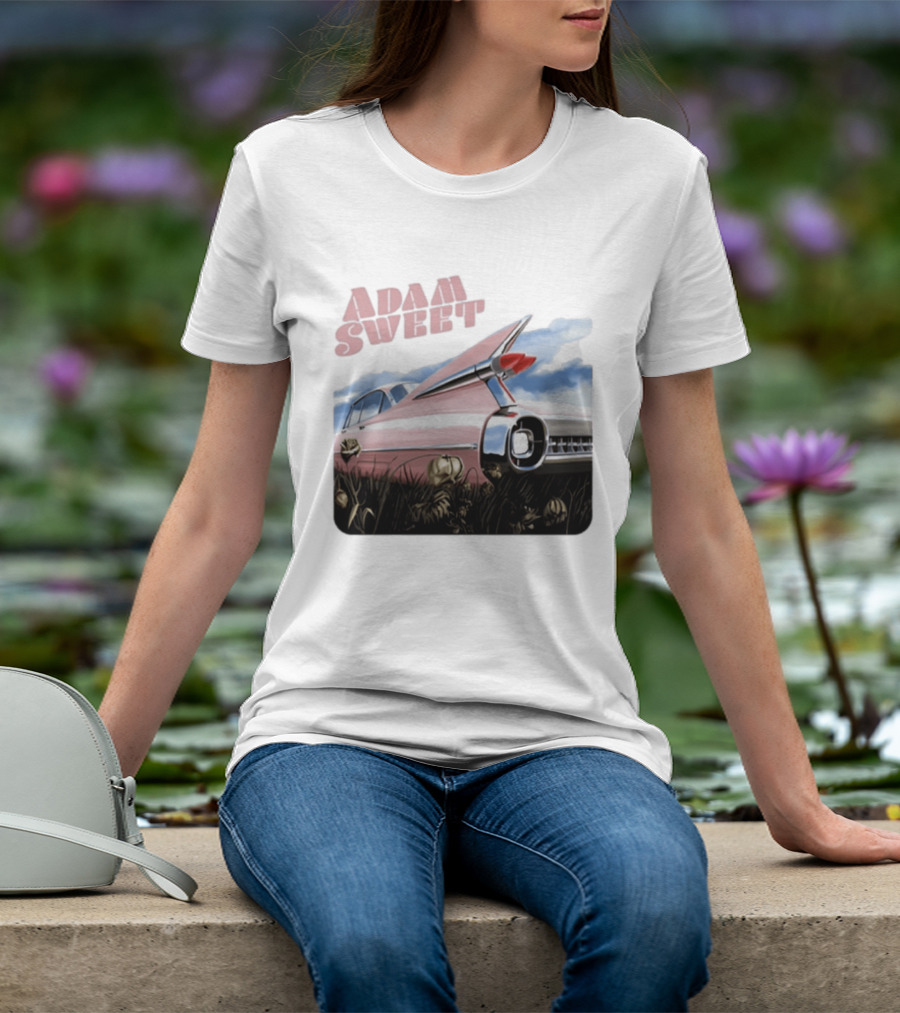 Adam Sweet Pink Cadillac Flowers Nostalgia T-Shirt