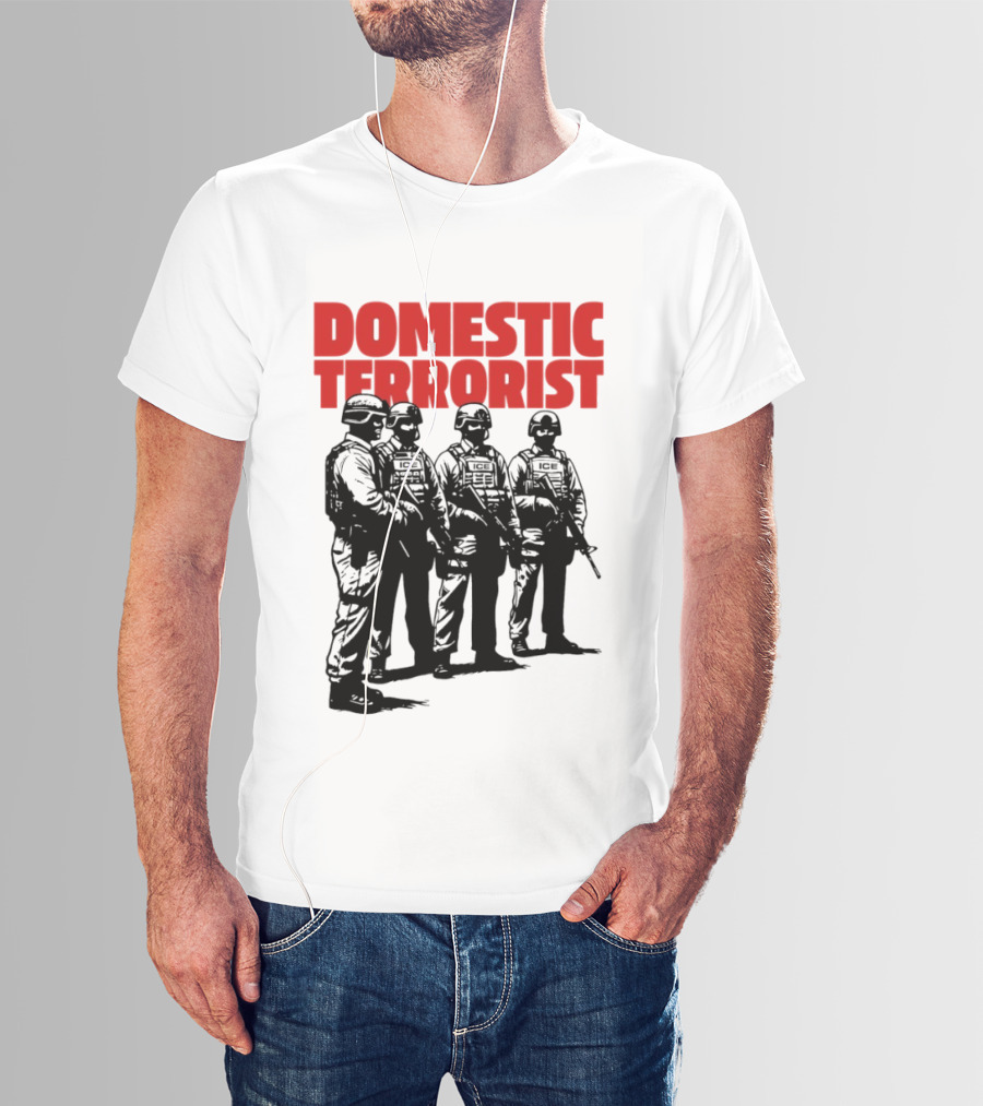 Domestic Terrorist Abolish ICE Tactical Units Silhouette Protest T-Shirt