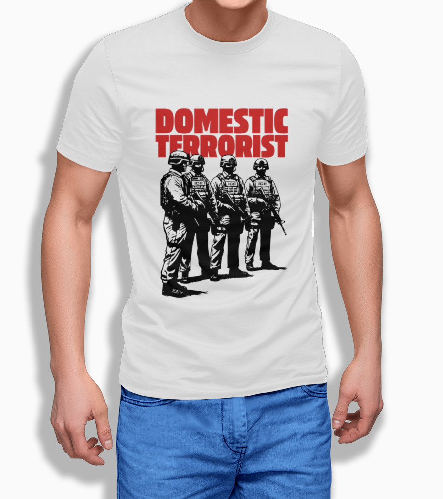 Domestic Terrorist Abolish ICE Tactical Units Silhouette Protest T-Shirt